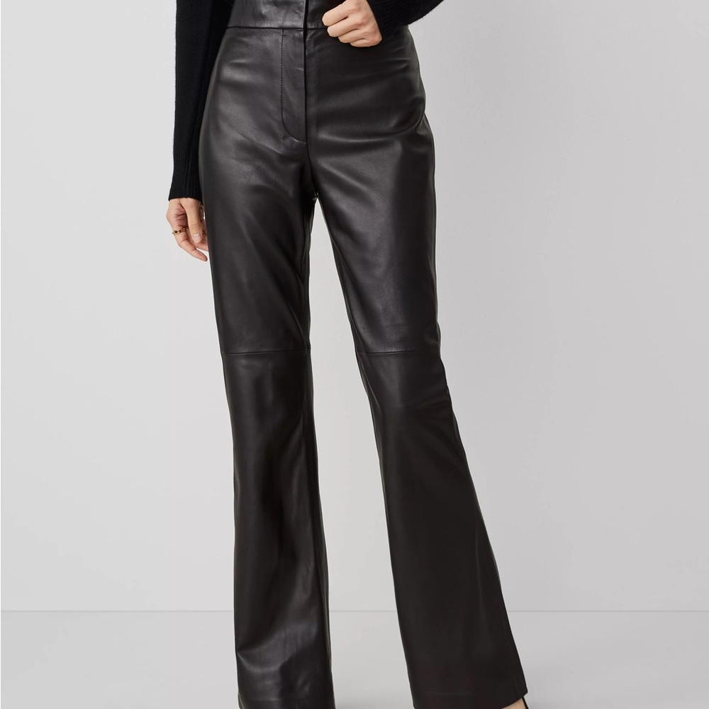 Ann Taylor Studio Collection Seamed Leather Trouser